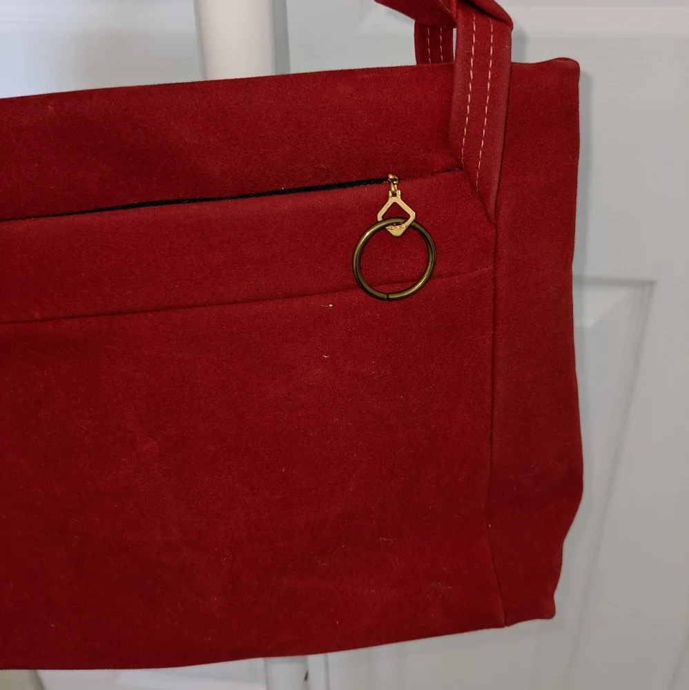 VTG Serval Red Suede Bag